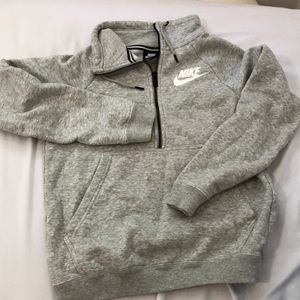 Nike womens 1/2 grey sweater with pocket